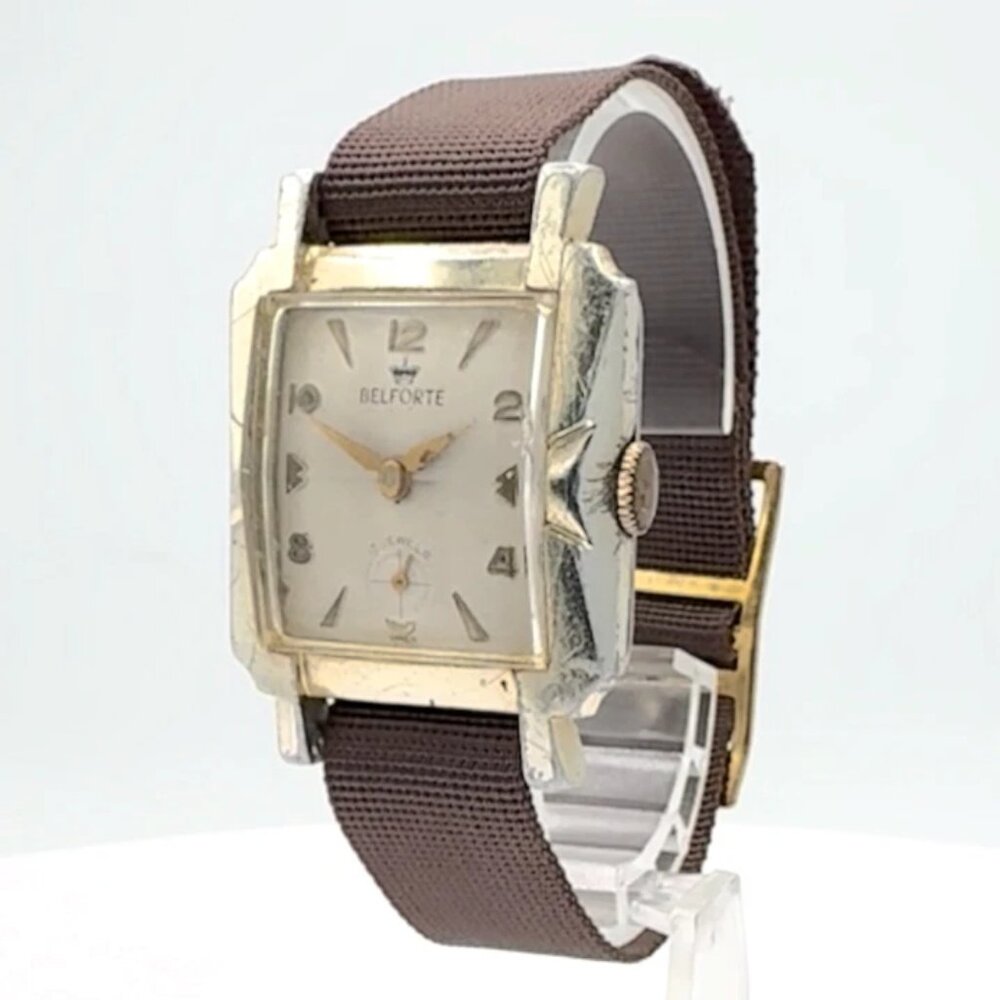 Vintage Belforte 11A 3 Angular Style Men's Mechanical Wristwatch 38 Swiss
